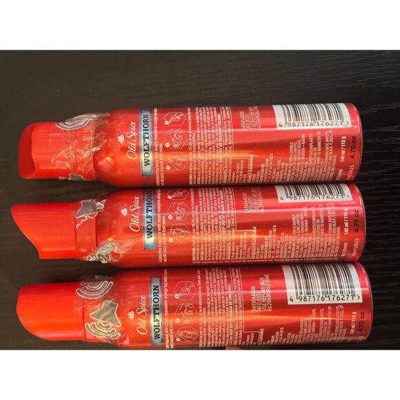 Old Spice Wolfthorn Deodorant Body Spray, 4.73oz (Pack of 3) 24Hr Men's NEW - Picture 2 of 3